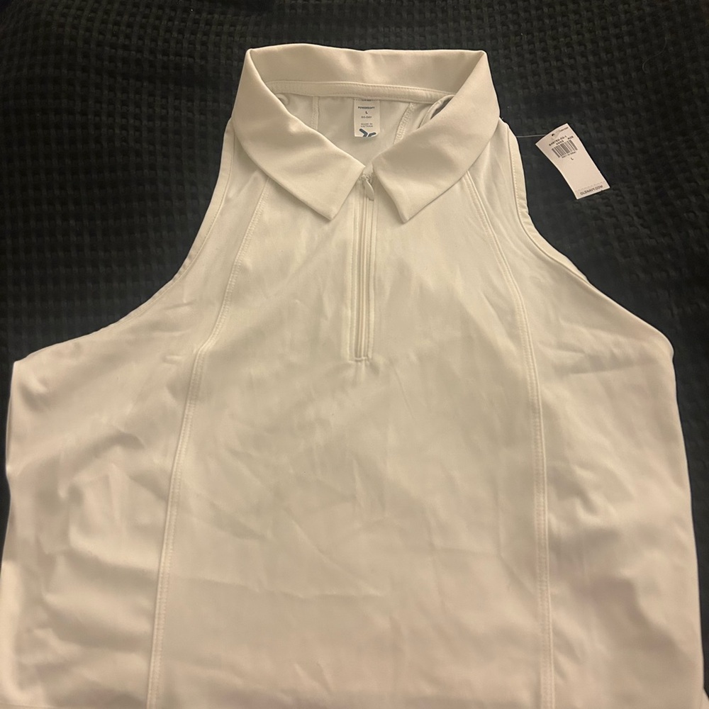 White Sleeveless tennis Top